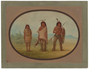 En Yuma-høvding, hans datter og en kriger av George Catlin