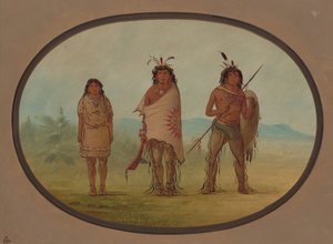 En Yuma-sjef, hans datter og en kriger, 18551869. av George Catlin