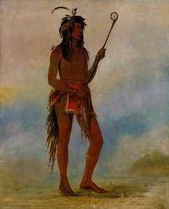 Ah-nó-je-nahge, Han som står på begge sider, en fremtredende ballspiller av George Catlin