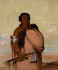 Ah#39;-sho-cole, Rotten Foot, en kjent kriger av George Catlin