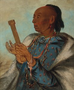 Ah-tón-we-tuck, kalkunhane, gjentar bønnen sin av George Catlin