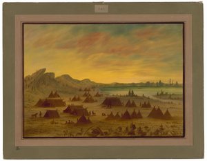 En Apachee Village av George Catlin