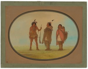 Arapaho-sjef, hans kone og en kriger av George Catlin