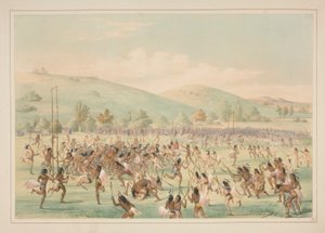 Ballspill, pl. 23 fra North American Indian Portfolio av George Catlin
