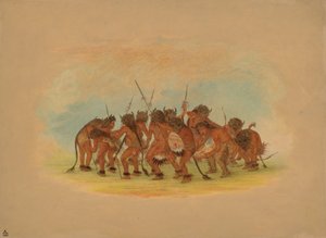 Buffalo Dance - Mandan, 1861. av George Catlin