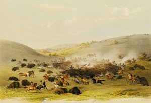 Buffalo Hunt, Surround, ca. 1832 av George Catlin