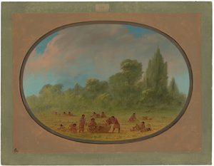 Caddo-indianere som samler ville jordbær av George Catlin