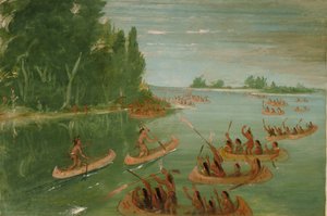 Kanokappløp nær Sault Ste. Marie, 1836-1837. av George Catlin