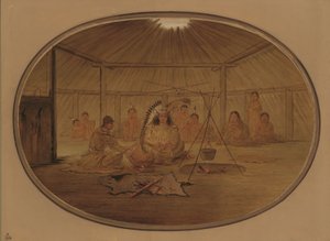 Catlin feiret av Mandan-sjefen, 18611869. av George Catlin