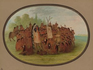 Catlin Painting the Portrait of Mah-to-toh-pa - Mandan, 18611869. av George Catlin