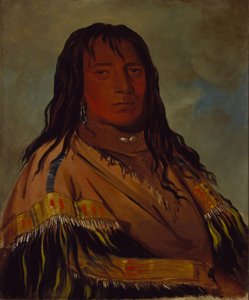 Chá-tee-wah-née-che, No Heart, sjef for Wah-ne-watch-to-nee-nah-bandet av George Catlin