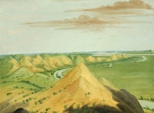 Clay Bluffs, Twenty Miles above the Mandans, 1832. av George Catlin