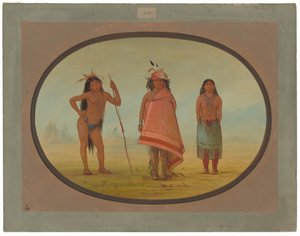 Cochimtee-sjef, hans kone og en kriger av George Catlin