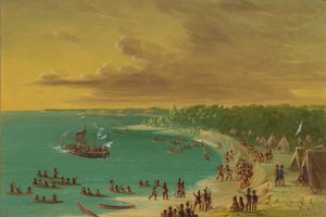 Første seiling av Griffin på Lake Erie. 7. august 1679, 18471848. av George Catlin