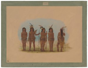 Fem karibiske indianere av George Catlin