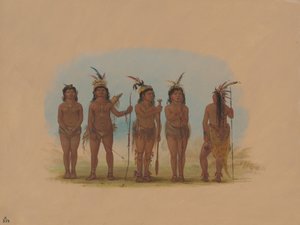 Fem karibiske indianere, 18541869. av George Catlin