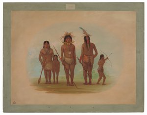 Fem Iquito-indianere av George Catlin