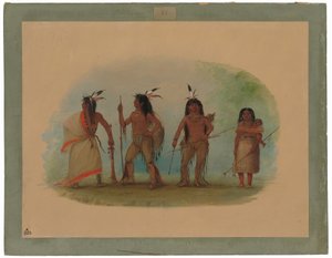 Fire Apachee-indianere av George Catlin