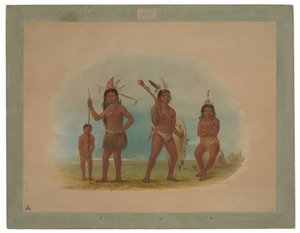 Fire Arawak-indianere av George Catlin