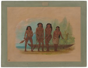 Fire fuegiske indianere av George Catlin