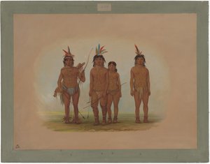 Fire Macouchi-indianere av George Catlin