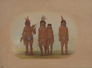 Fire Macouchi-indianere, 18541869. av George Catlin