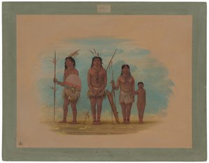 Fire Xingu-indianere av George Catlin