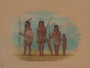 Fire Xingu-indianere, 18541869. av George Catlin