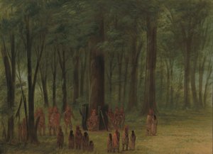Begravelse til Black Hawk - Saukie, 18611869. av George Catlin
