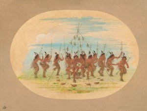 Green Corn Dance - Minatarrees, 1861. av George Catlin