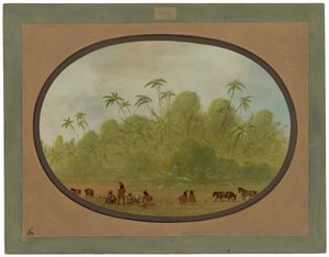 Stans for å lage en skisse av George Catlin