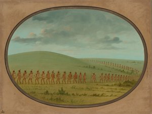 Indian File - Iowa, 18611869. av George Catlin
