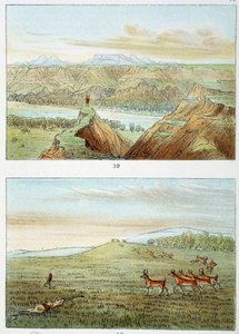 Indians of America: jakt på antilopegravering av George Catlin (1794-1872) av George Catlin
