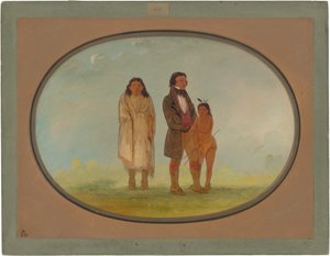 Kaskaskia-sjef, hans mor og sønn av George Catlin