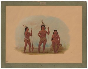 Klahoquaht-sjef, hans kone og sønn av George Catlin