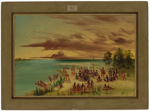 La Salle hevder Louisiana for Frankrike. 9. april 1682 av George Catlin