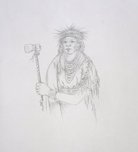 Men-son-se-a (Venstrehånden) 1852 av George Catlin