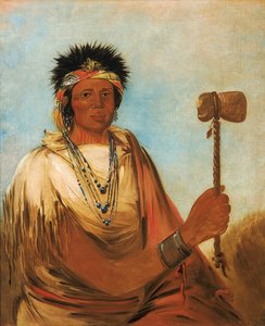 Men-són-se-ah, venstre hånd, en kriger av George Catlin