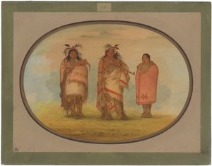 Menomonie-sjef, hans kone og sønn av George Catlin