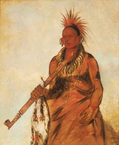 No-o-mún-nee, Walks in the Rain, a Warrior, 1832. av George Catlin