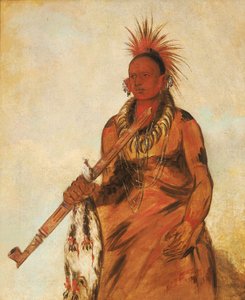 No-o-mún-nee, Går i regnet, en kriger av George Catlin