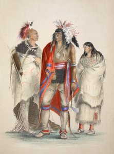 Nordamerikanske indianere, pub. 1845 fargelitografi. av George Catlin