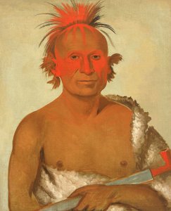 Pash-ee-pa-hó, Lille Stikkende Høvding, den Yngre, en av Black Hawks tapre menn av George Catlin