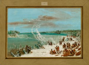 Portage Around the Falls of Niagara at Table Rock av George Catlin