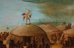 Regnproduksjon blant Mandan, 1837-1839. av George Catlin