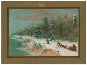 Tilbake til Fort Frontenac med slede. Februar 1679 av George Catlin