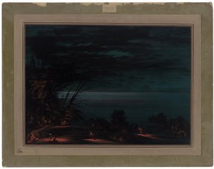 Salmon Spearing - Ottowas av George Catlin