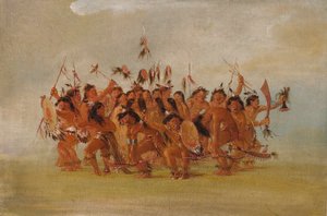 Skalpdanse, munningen av Teton River av George Catlin