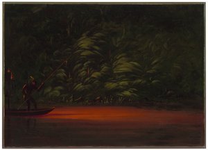 Spydfiske i fakkellys på Amazonas av George Catlin