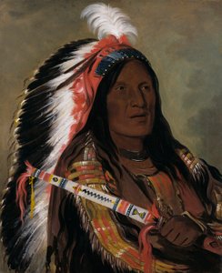 Táh-téck-a-da-háir, Steep Wind, et modig band fra Bad Arrow Points av George Catlin